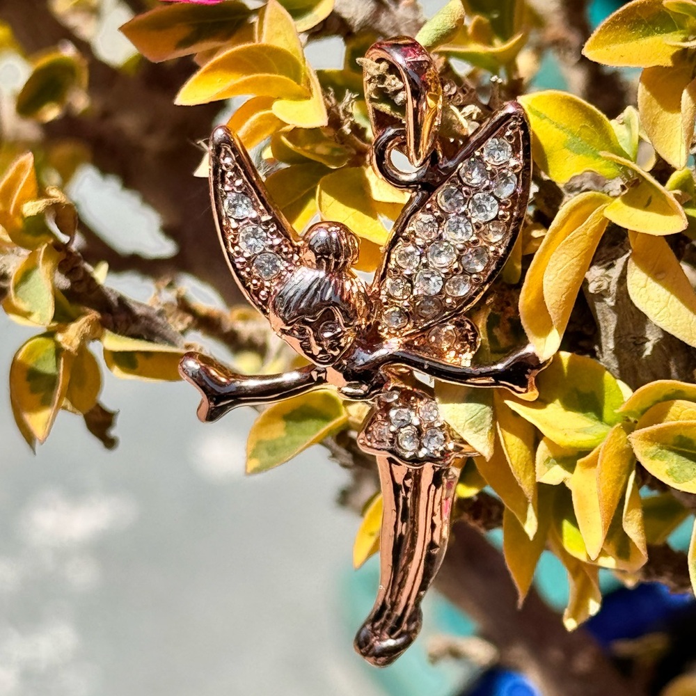 Disney Tinker Bell 18K Rose Gold Plated Pendant
